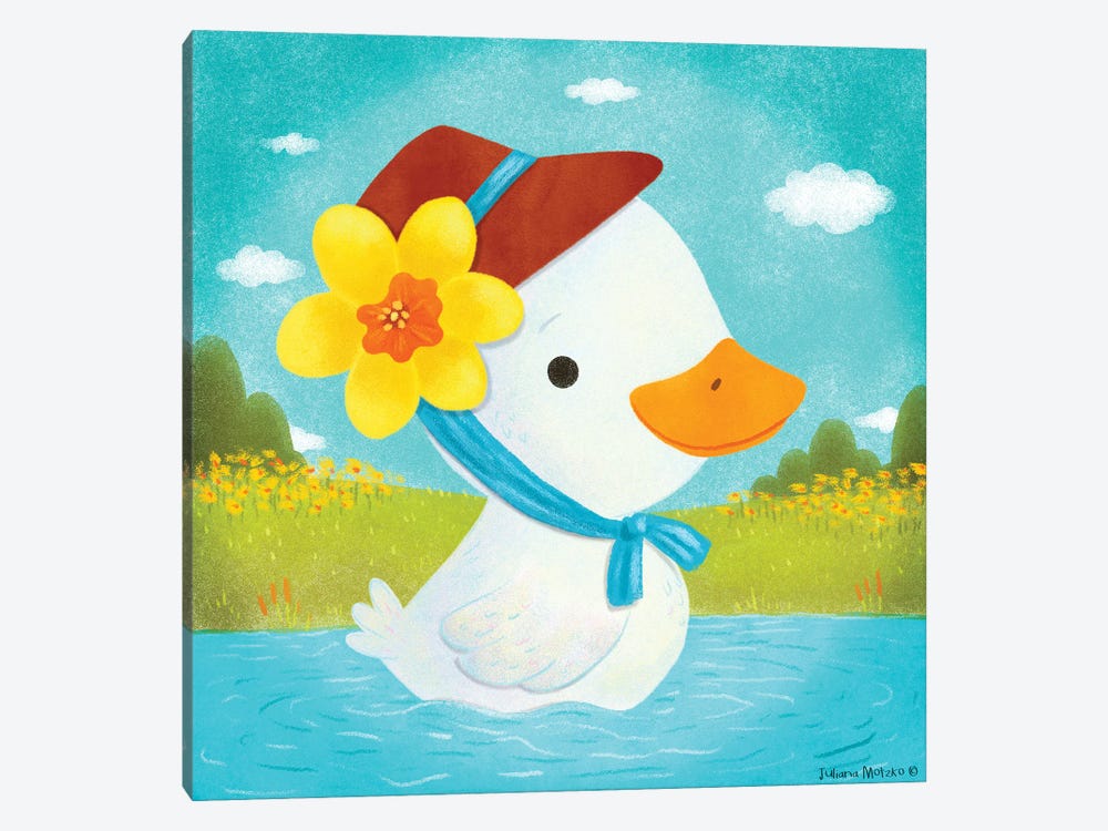 Spring Miss Duck by Juliana Motzko 1-piece Canvas Print
