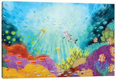 Undersea World Canvas Art Print - Shark Art