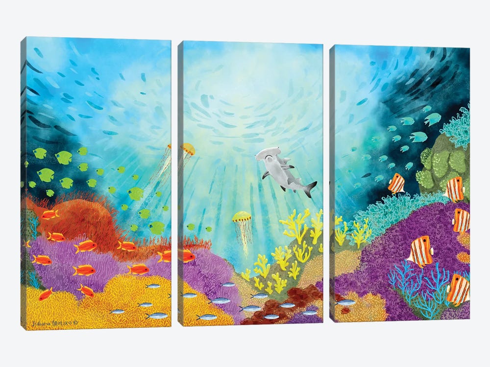 Undersea World by Juliana Motzko 3-piece Canvas Art