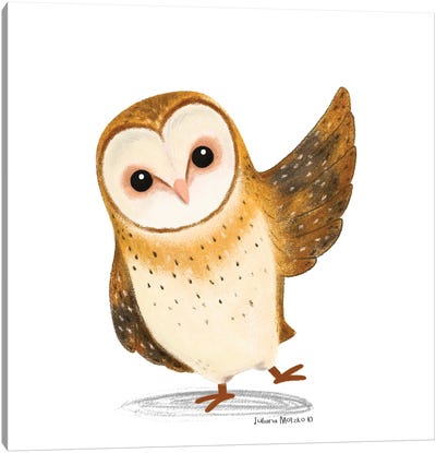 Barn Owl Saying Hello Canvas Art Print - Juliana Motzko