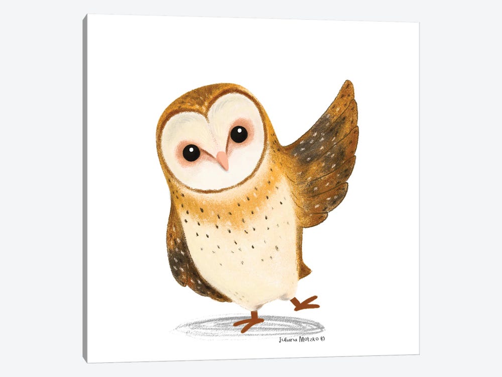 Barn Owl Saying Hello by Juliana Motzko 1-piece Canvas Art