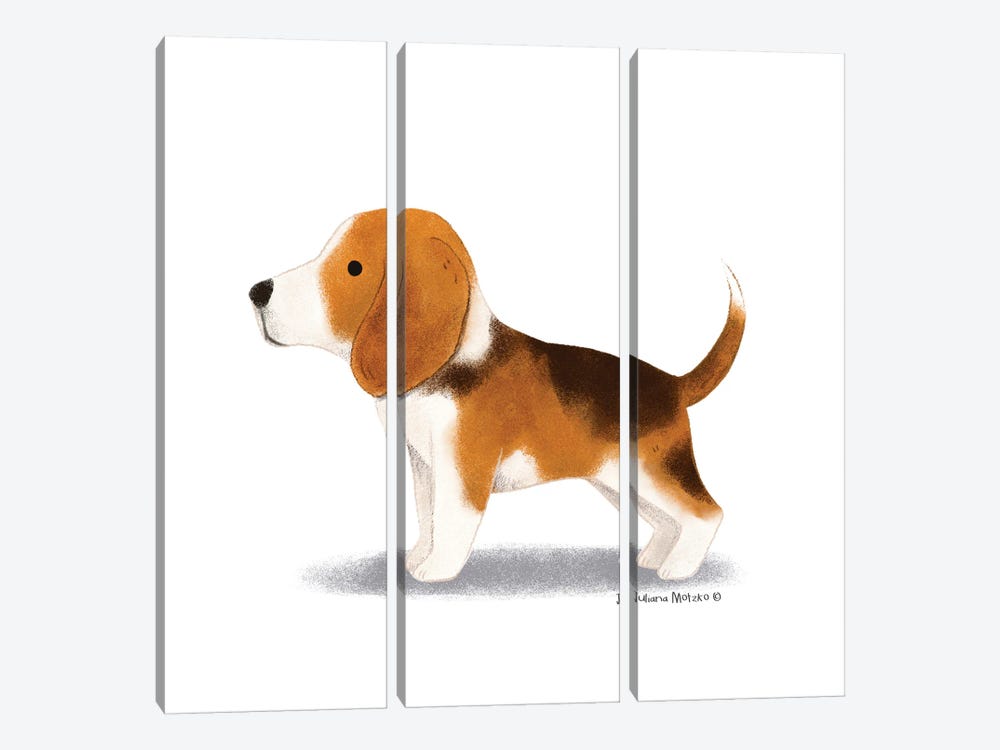 Beagle Dog by Juliana Motzko 3-piece Canvas Art Print