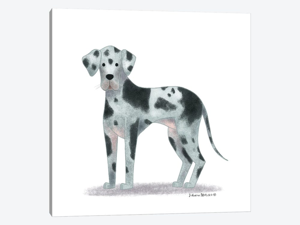 Great Dane Dog by Juliana Motzko 1-piece Canvas Artwork
