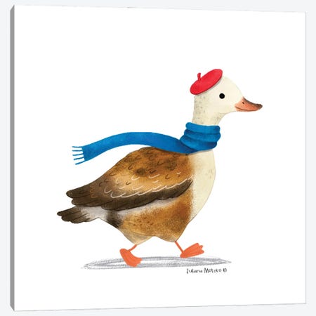 Orinoco Goose With Hat And Scarf Canvas Print #JMK203} by Juliana Motzko Canvas Art Print