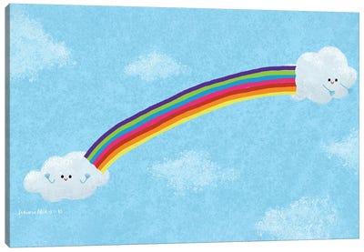 Very Cute Rainbow Canvas Art Print - Adorable Anthropomorphism