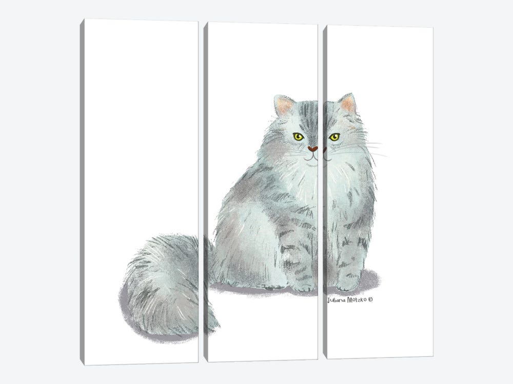 Ragamuffin Cat by Juliana Motzko 3-piece Canvas Art Print
