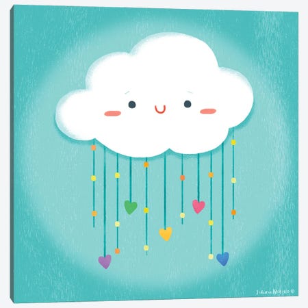Cloud Love Little Hearts Canvas Print #JMK226} by Juliana Motzko Canvas Wall Art