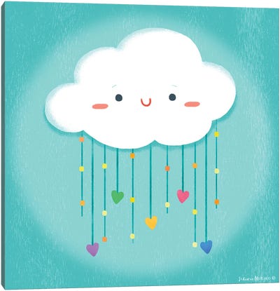 Cloud Love Little Hearts Canvas Art Print - Adorable Anthropomorphism