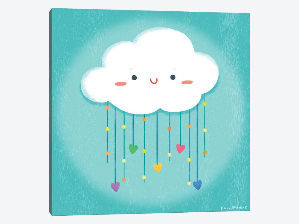 Cloud Love Little Hearts by Juliana Motzko 1-piece Canvas Art Print