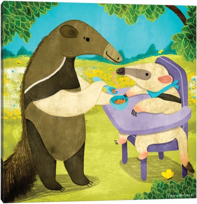 Anteaters Lunch Time Canvas Art Print - Juliana Motzko