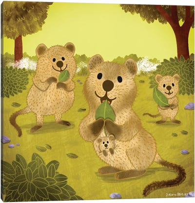 Happy Quokkas In The Forest Canvas Art Print