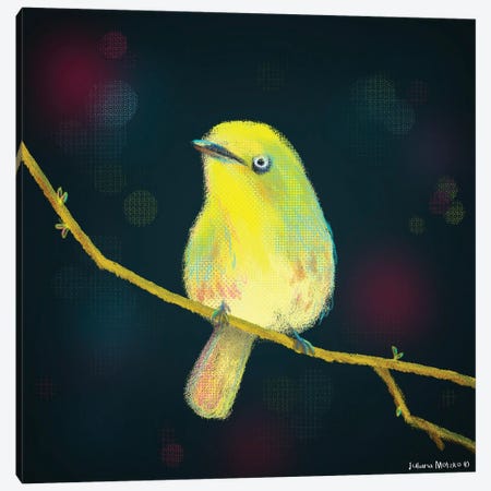 Yellow Bird Canvas Print #JMK264} by Juliana Motzko Canvas Wall Art