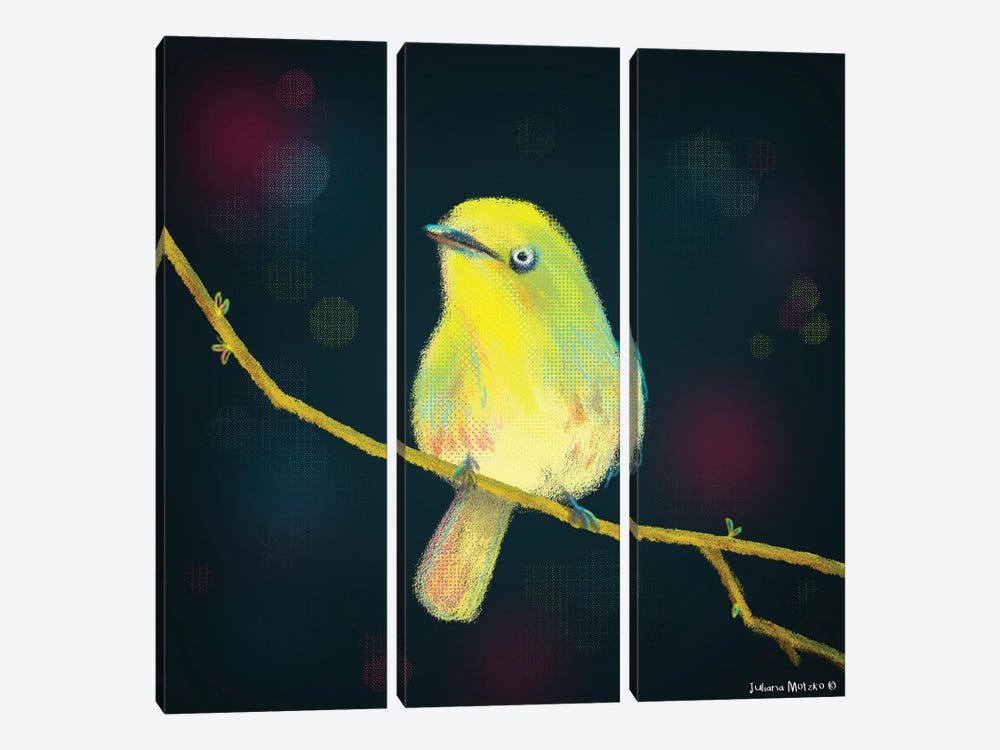 Yellow Bird by Juliana Motzko 3-piece Canvas Print