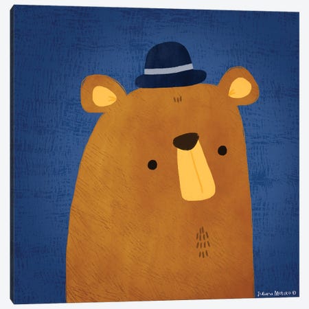 Bear With Hat Canvas Print #JMK37} by Juliana Motzko Canvas Artwork