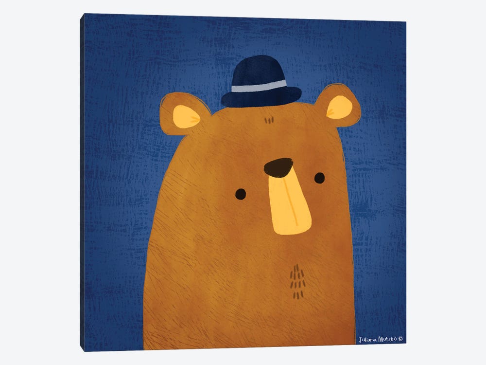 Bear With Hat by Juliana Motzko 1-piece Canvas Print