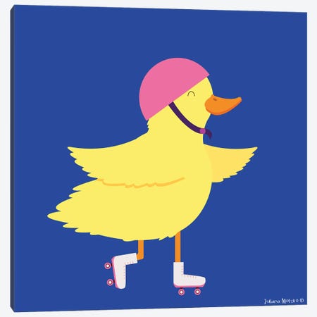 Little Duck On The Rollerskate Canvas Print #JMK3} by Juliana Motzko Canvas Print