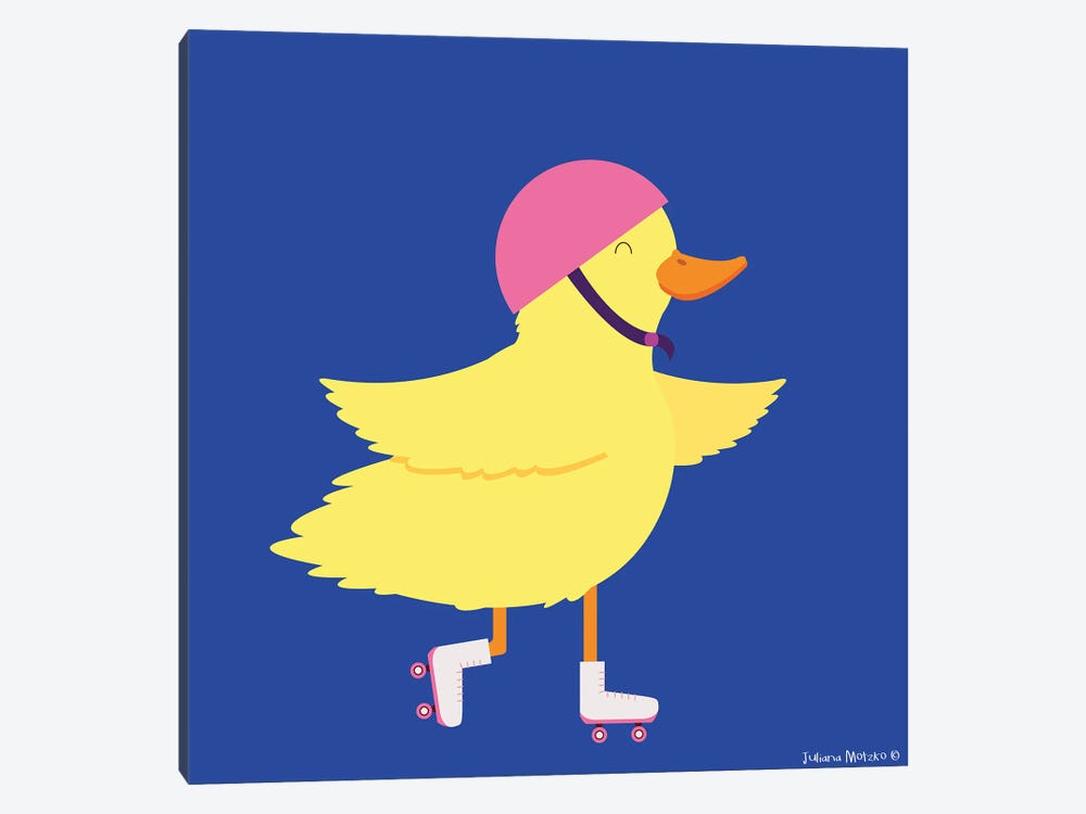 Little Duck On The Rollerskate by Juliana Motzko 1-piece Canvas Art Print