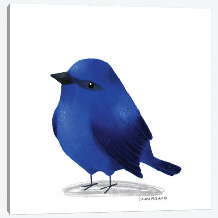 Blue Grandala Bird Canvas Print #JMK48} by Juliana Motzko Canvas Wall Art