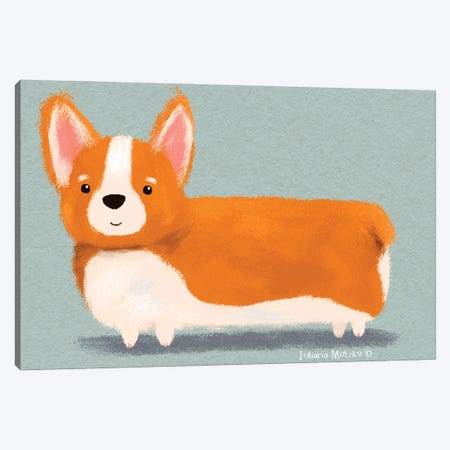 Corgi Dog Canvas Print #JMK59} by Juliana Motzko Art Print