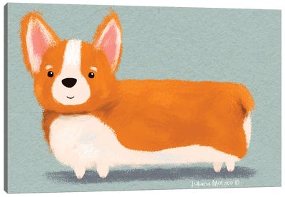 Corgi Dog Canvas Art Print - Puppy Art