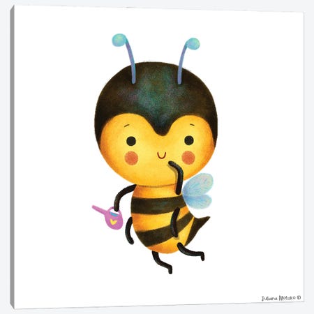 Cute Busy Bee Canvas Print #JMK63} by Juliana Motzko Canvas Art