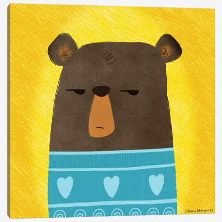 Grumpy Bear Canvas Print #JMK85} by Juliana Motzko Art Print