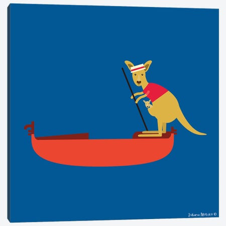 Kangaroo On Gondola Canvas Print #JMK8} by Juliana Motzko Art Print