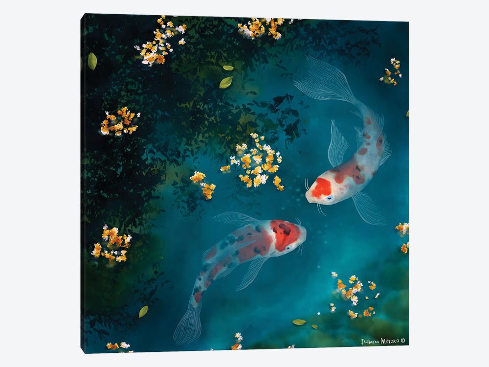 Koi Carp Fishes by Juliana Motzko 1-piece Canvas Print