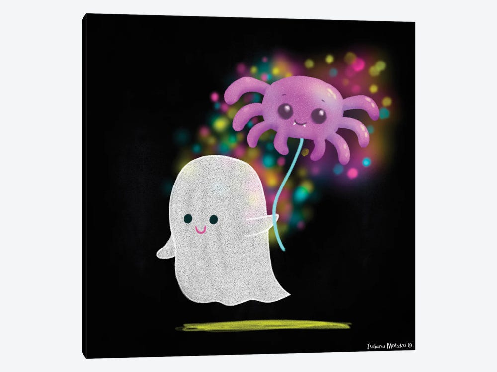 Little Ghost With A Spider Balloon by Juliana Motzko 1-piece Canvas Art Print