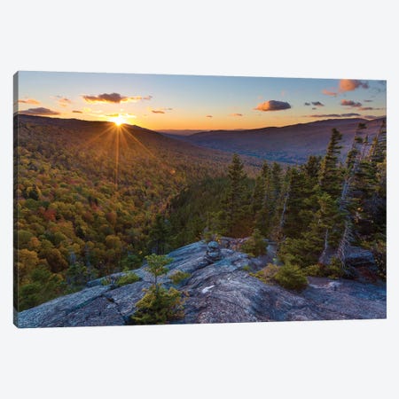Sunset AS Seen From Dome Rock In New Hampshire's White Mountain National Forest Canvas Print #JMM10} by Jerry & Marcy Monkman Art Print