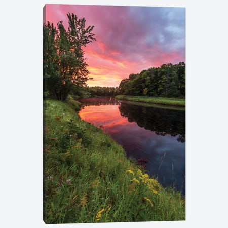 Dawn On The Mattawamkeag River Flowing Through Wytipitlock, Maine Canvas Print #JMM4} by Jerry & Marcy Monkman Canvas Wall Art