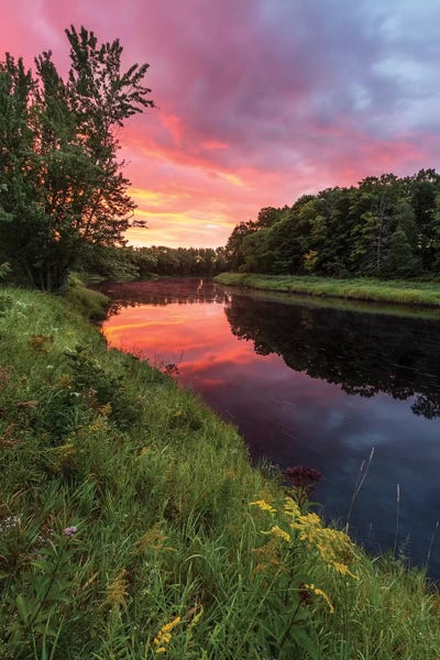 Maine: Dawn On The Mattawamkeag River Flowing Through Wytipitlock, Maine by Jerry & Marcy Monkman