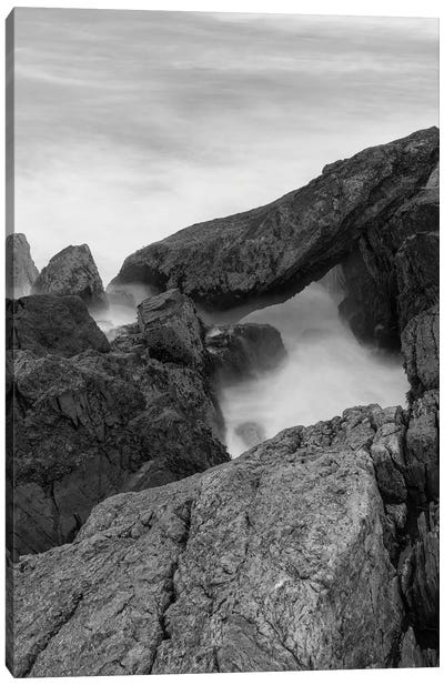 Rocks and surf. Wallis Sands State Park, Rye, New Hampshire I Canvas Art Print - New Hampshire Art