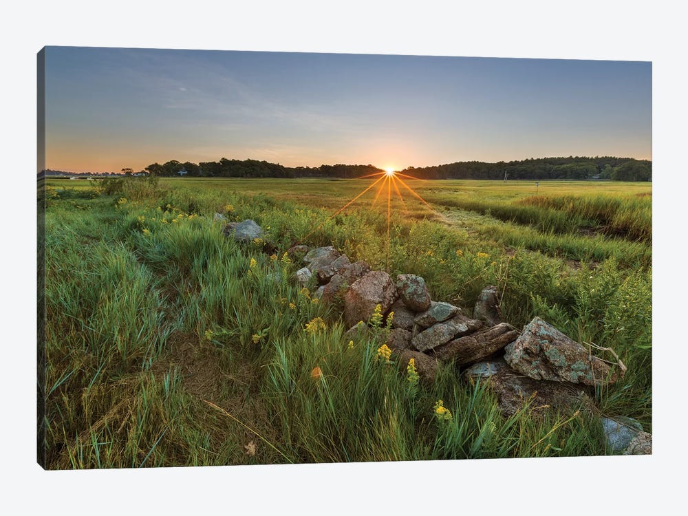 Sunrise Over The Salt Marsh Over The Essex River, Essex, Massachusetts by Jerry & Marcy Monkman 1-piece Art Print