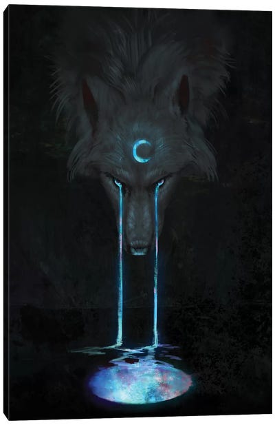 Aurora Moon Canvas Art Print - Wolf Art