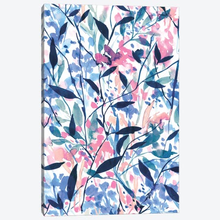 Wandering Wildflowers Blue Canvas Print #JMO106} by Jacqueline Maldonado Canvas Artwork