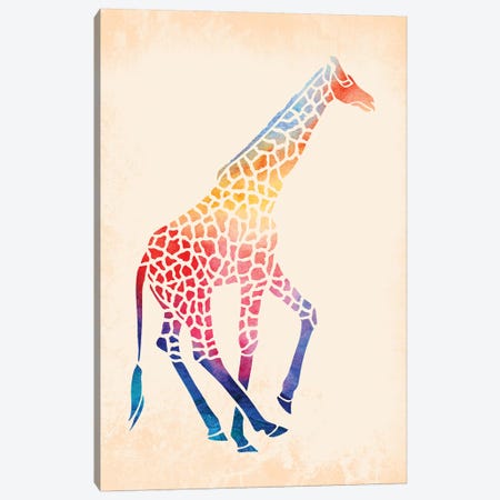 Watercolor Giraffe Canvas Print #JMO107} by Jacqueline Maldonado Canvas Wall Art