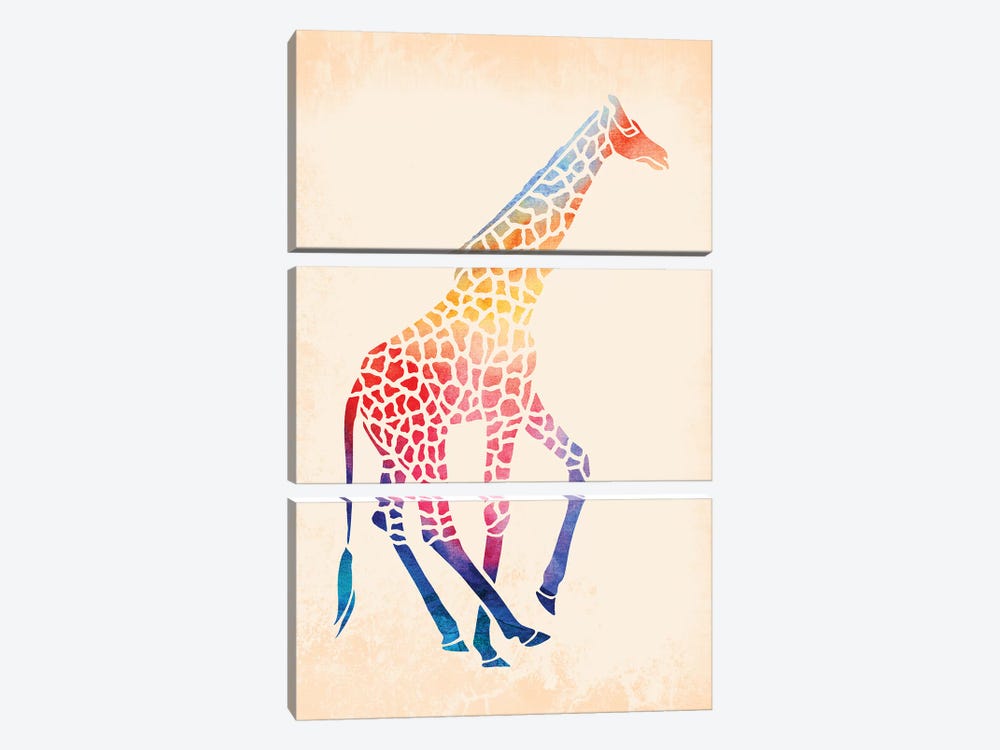 Watercolor Giraffe by Jacqueline Maldonado 3-piece Canvas Artwork