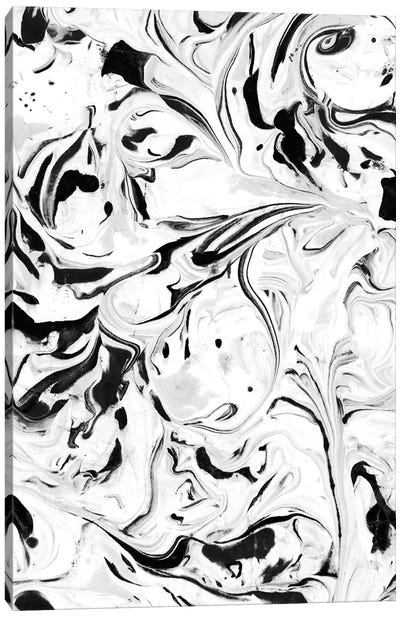 Black & White Marble Canvas Art Print - Jacqueline Maldonado