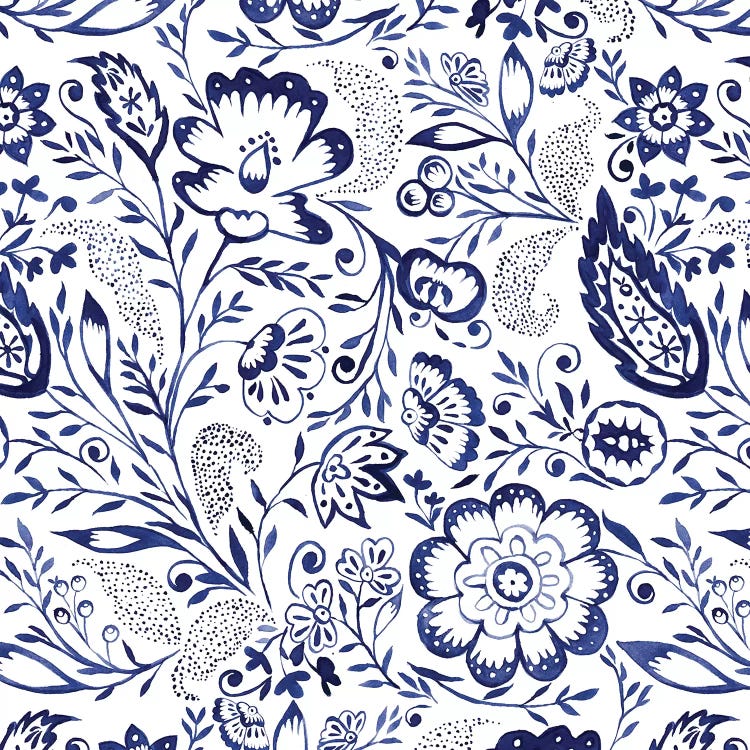Folk Floral Indigo
