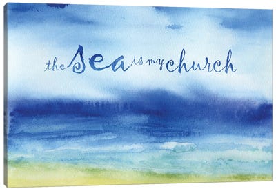 The Sea is My Church Canvas Art Print - Jacqueline Maldonado
