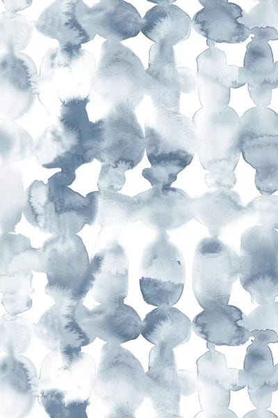 Dye Ovals Blue Fog by Jacqueline Maldonado framed canvas print