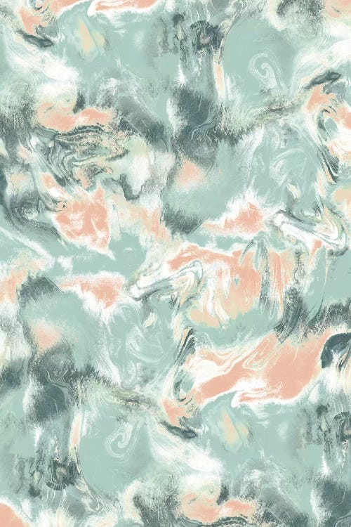 Marble Mist Green Peach by Jacqueline Maldonado wall art