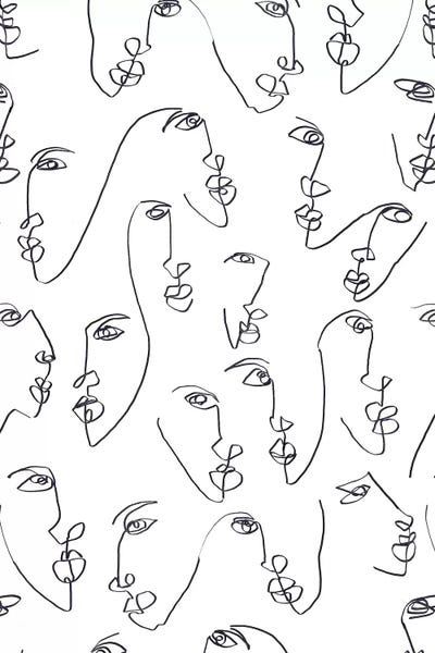 Twin Flames In Black And White by Jacqueline Maldonado canvas print