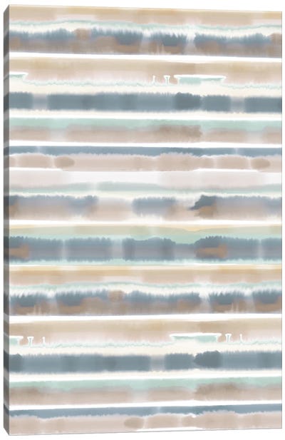 Watercolor Stripe Earthy Canvas Art Print - Stripe Patterns
