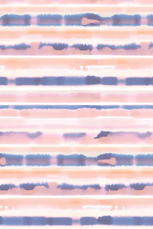 Watercolor Stripes Pale Pink Coral