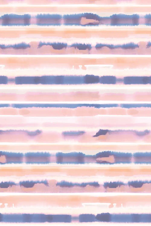 Watercolor Stripes Pale Pink Coral by Jacqueline Maldonado wall art