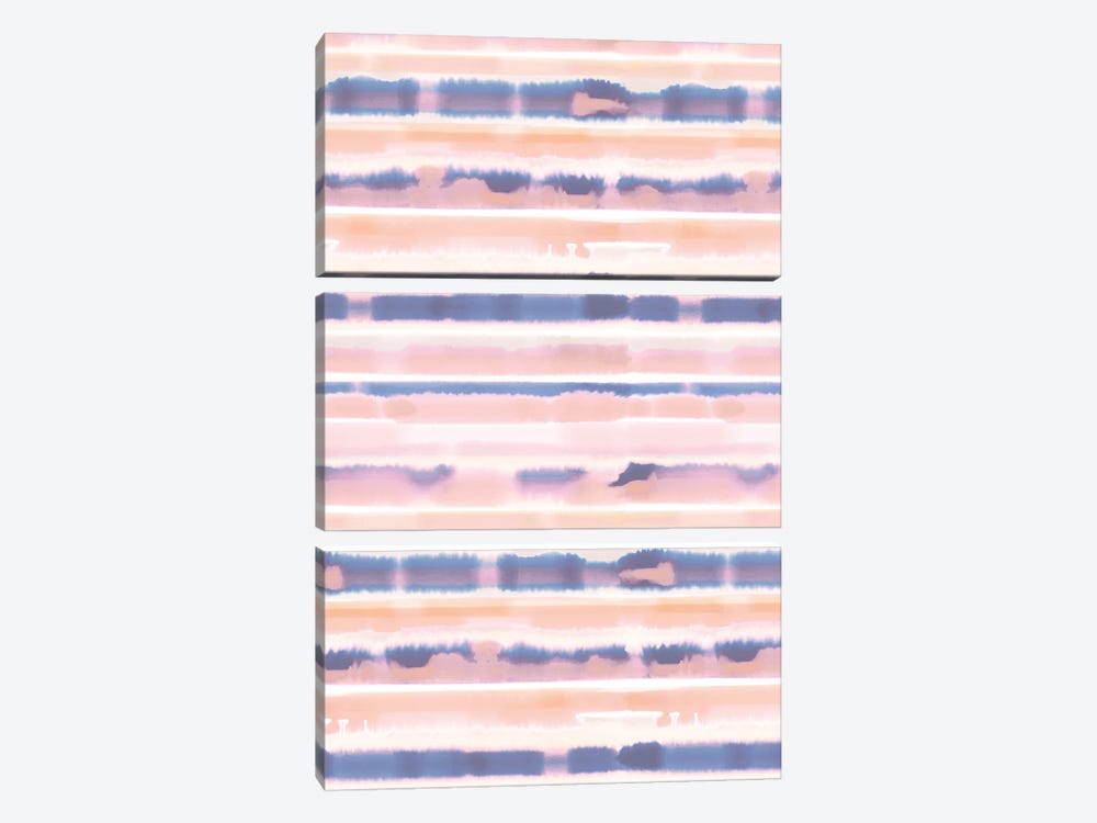Watercolor Stripes Pale Pink Coral by Jacqueline Maldonado 3-piece Art Print