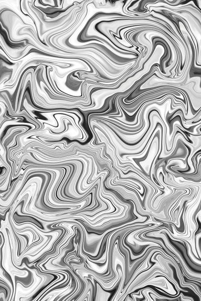 Black & White Patterns: Love Spell Marble Black And White by Jacqueline Maldonado