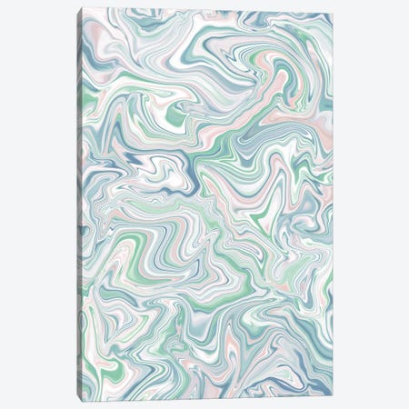 Love Spell Marble Green Blue Pink Canvas Print #JMO184} by Jacqueline Maldonado Canvas Artwork
